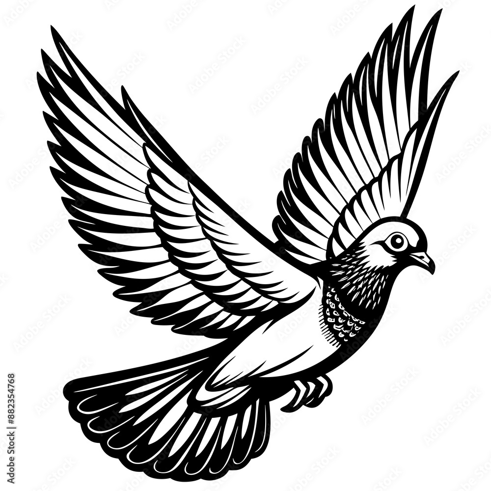 Obraz premium realistic flying pigeon