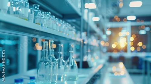 Blurred background depicting a scientific research laboratory