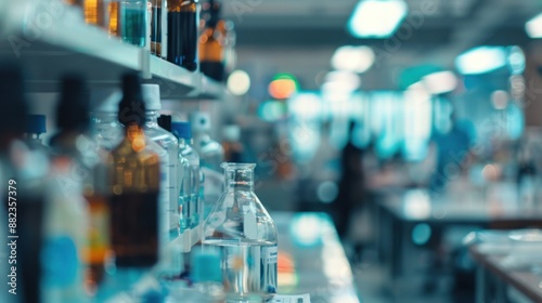 Wallpaper Mural Blurred background depicting a scientific research laboratory Torontodigital.ca