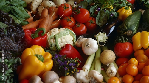 Assorted vegetables on table