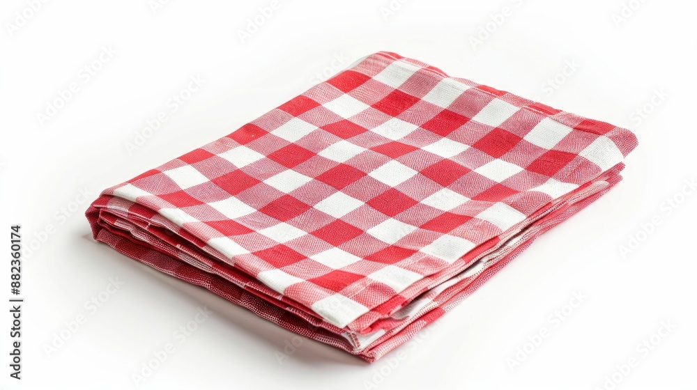A red checkered napkin displayed from the front, isolated against a white background.
A red checkered napkin displayed from the front, isolated against a white background.