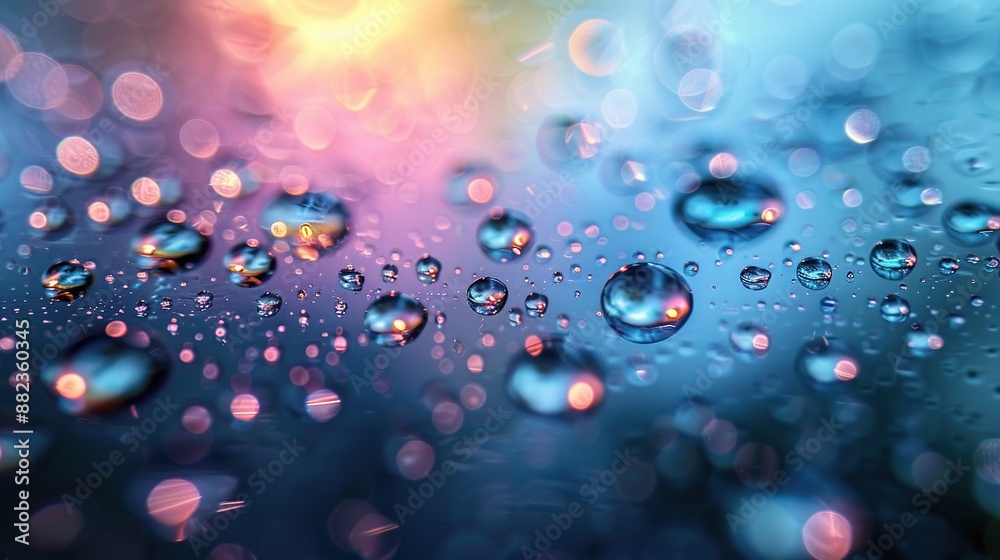 Water Droplets on blue and green background. Created with Generative AI Water Droplets on blue and green background. Created with Generative AI