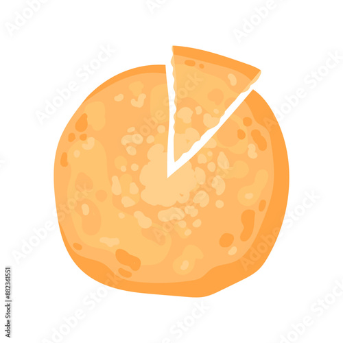 Imereti or Mingrelian khachapuri, georgian traditional dish in flat style. Vector illustration isolated on white background