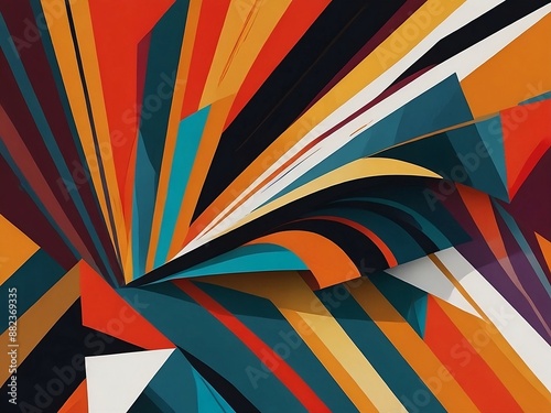 Wallpaper Mural A bold and striking abstract background that reflects the strength and resilience of those struggling with mental health, with sharp lines and contrasting colors . Torontodigital.ca