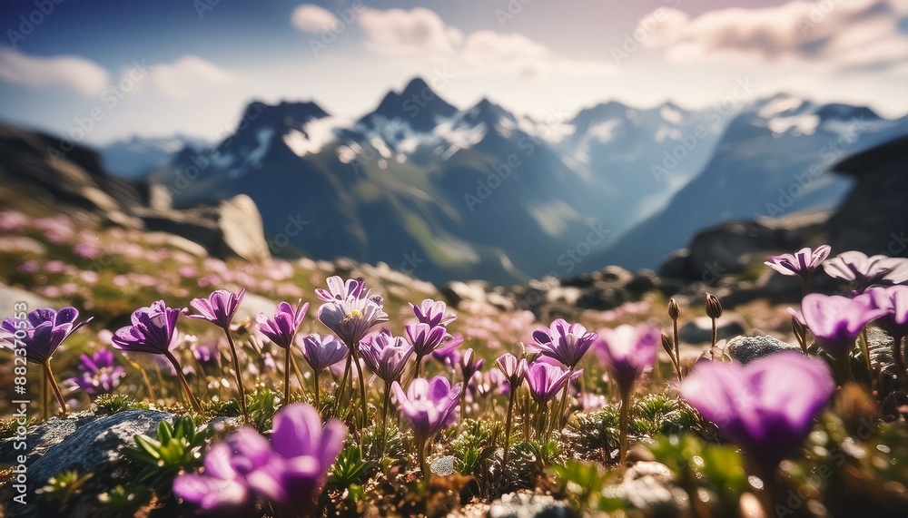 Majestic Peaks and Wild Blooms: A Stunning Rocky Mountain Plateau Scene. Generative AI Majestic Peaks and Wild Blooms: A Stunning Rocky Mountain Plateau Scene. Generative AI