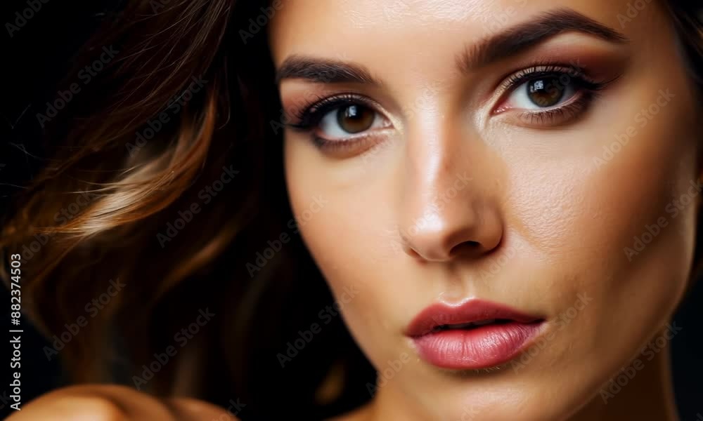 Captivating woman with expressive eyes in studio portrait session Captivating woman with expressive eyes in studio portrait session