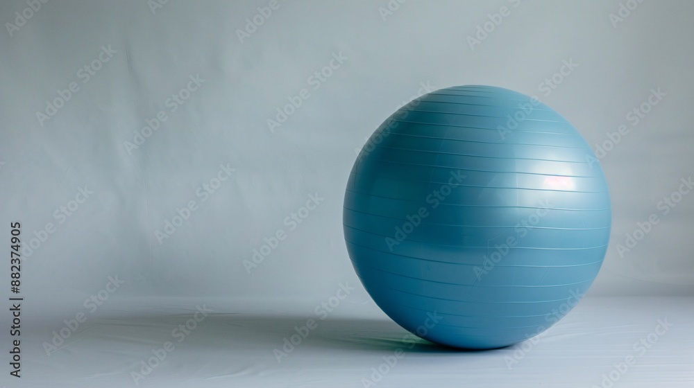A large, solid-colored exercise ball placed on a plain background A large, solid-colored exercise ball placed on a plain background