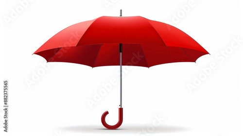 Vector illustration of a red umbrella isolated on a white background without transparency and mesh grid