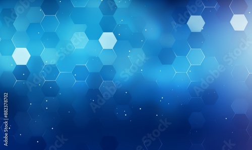 Blue background with a hexagon outline vector illustration. Digital technology and science concept, blue color, flat design, simple geometric shapes, abstract style, without any text or letters