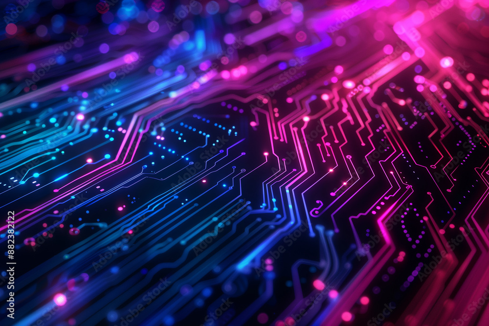 Artistic digital illustration of a futuristic blue and pink circuit pattern, symbolizing advancements in cyber technology, AI, big data, and interconnected internet networks. Perfe Artistic digital illustration of a futuristic blue and pink circuit pattern, symbolizing advancements in cyber technology, AI, big data, and interconnected internet networks. Perfe