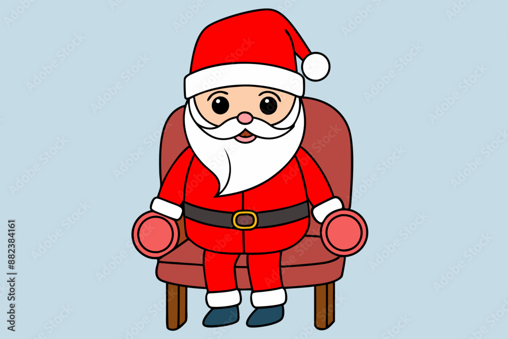 Obraz premium Santa Claus Vector Illustration Cartoon, Clipart and Line Art Design. Santa Claus vector in cartoon, clipart, and line art styles for festive designs.