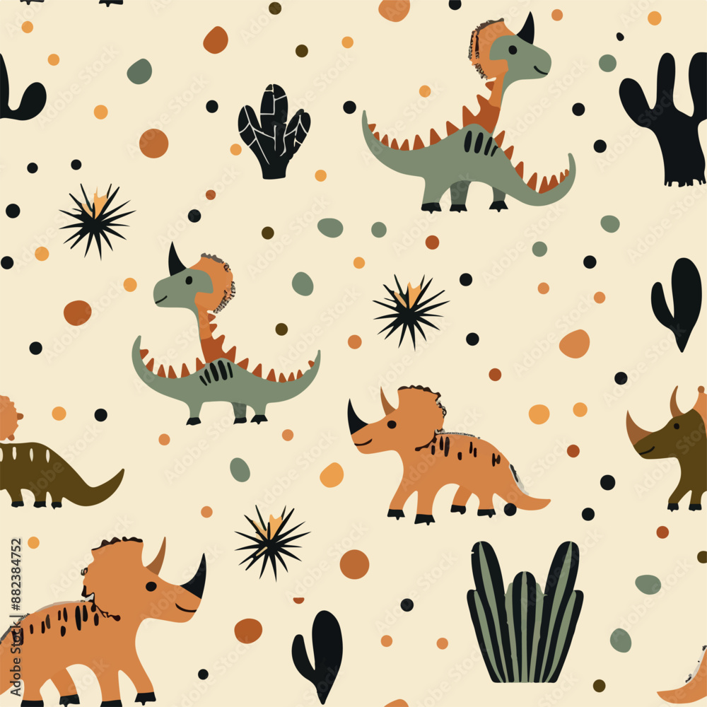 Seamless patterns featuring dinosaurs in various styles, from Cambrian to Jurassic periods. Designs include striped, camouflaged, and playful motifs. Ideal for textiles, wallpapers, and creative proje Seamless patterns featuring dinosaurs in various styles, from Cambrian to Jurassic periods. Designs include striped, camouflaged, and playful motifs. Ideal for textiles, wallpapers, and creative proje