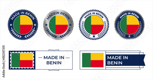 Benin Flag Stamp. Made in Stamp Isolated in White Background. Symbol, Vector, Icon, Illustration. Free Download Benin Flag Stamp. Made in Stamp Isolated in White Background. Symbol, Vector, Icon, Illustration. - GFXLoad