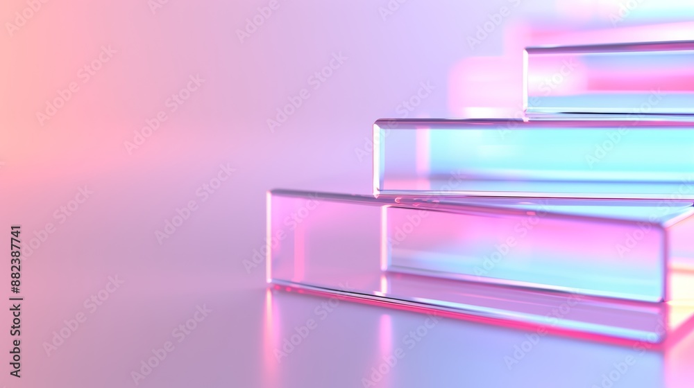 Abstract representation of cybersecurity, layers of transparent blocks with glowing edges, digital matrix background Abstract representation of cybersecurity, layers of transparent blocks with glowing edges, digital matrix background