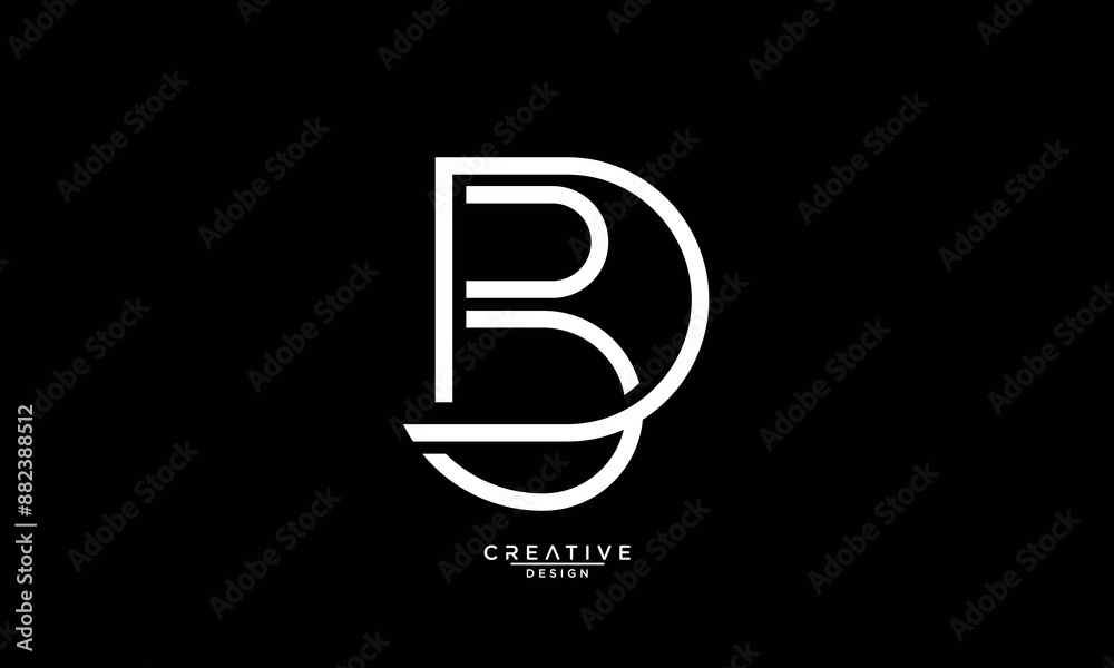 Obraz premium BD, DB, B, D, Abstract Letters Logo Monogram