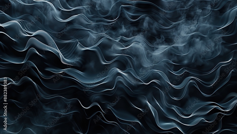 Obraz premium Abstract Blue Wavy Smoke