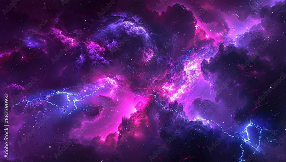 Cosmic Lightning Storm in a Nebula Cosmic Lightning Storm in a Nebula