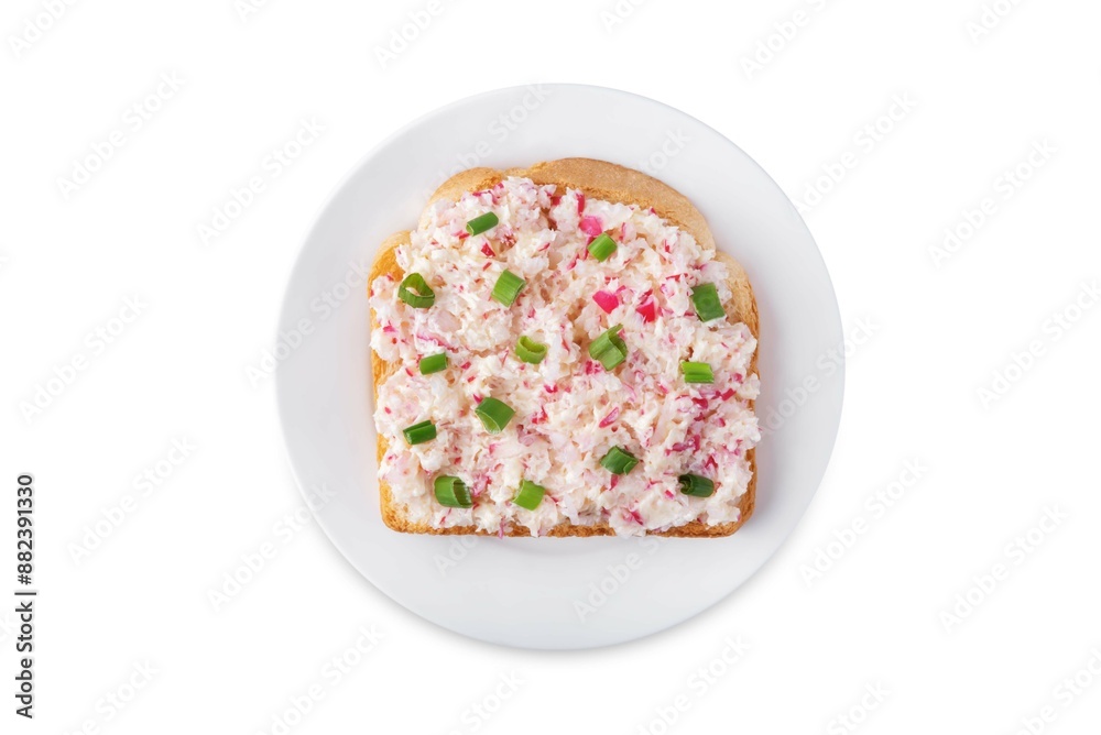 Radish butter sandwich n a white isolated background Radish butter sandwich n a white isolated background