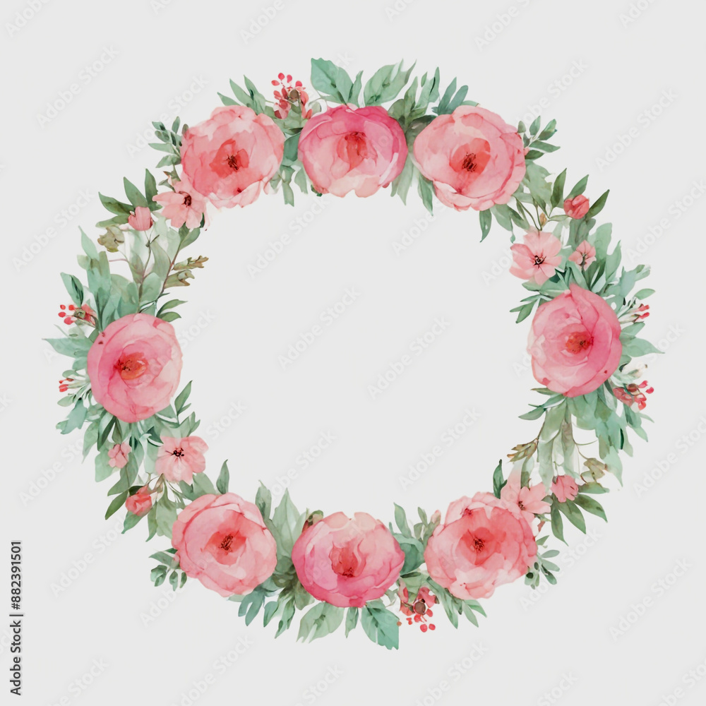 Floral wreath made from wildflowers and leaves Floral wreath made from wildflowers and leaves