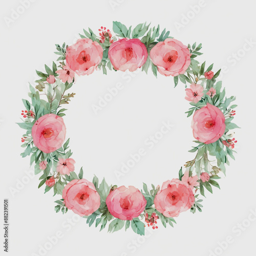 Floral wreath made from wildflowers and leaves
