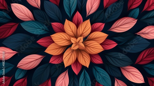 Wallpaper Mural Artistic patterns, digital symmetry, colorful designs, flat design illustration, realistic photo, cinematography, hyper realistic Torontodigital.ca