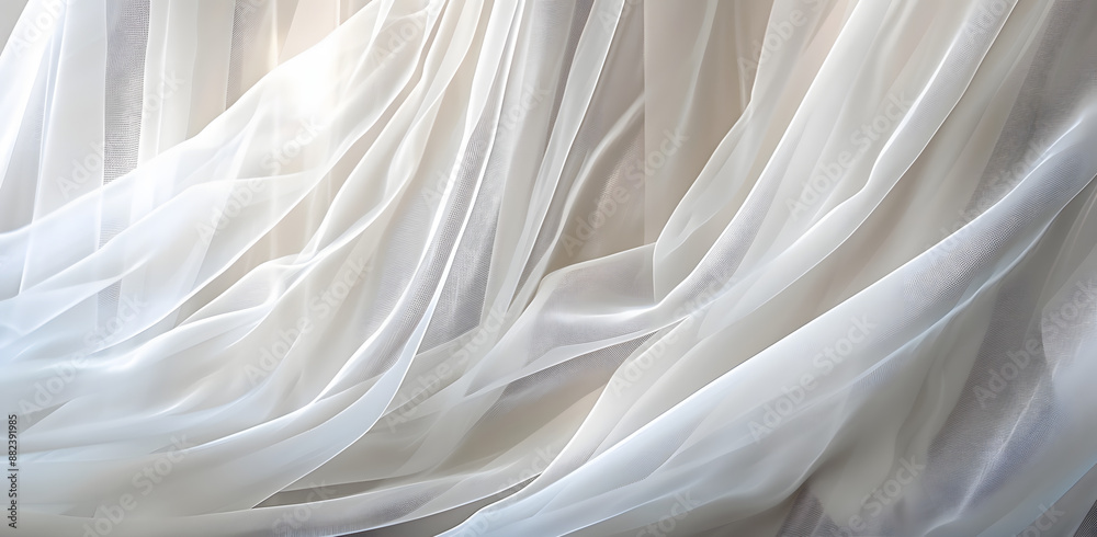 White curtain fabric texture Close up of sheer curtain surface White curtain fabric texture Close up of sheer curtain surface