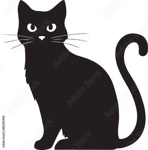 A cat silhouette vector art illustration