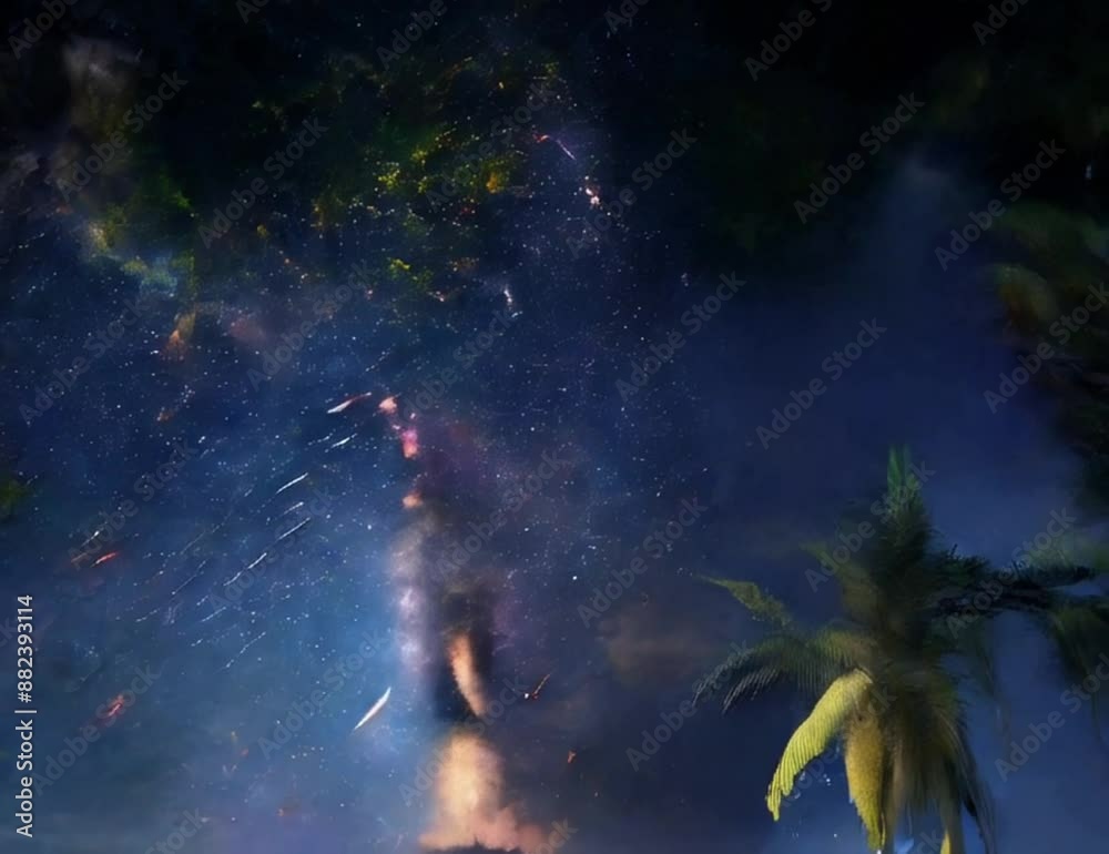 Ultra minimal free video of sky with stars with space with colorful lights HD resolution with hyper realistic 4K Background.