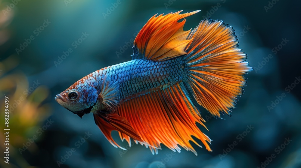 Stunning Betta Fish with Vibrant Fin Stunning Betta Fish with Vibrant Fin