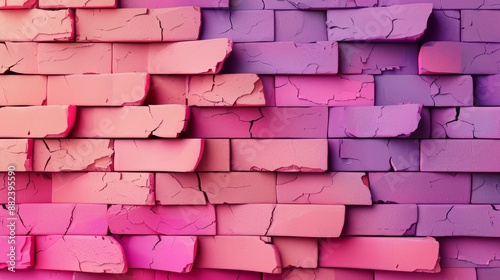 Detailed abstract brick wall art