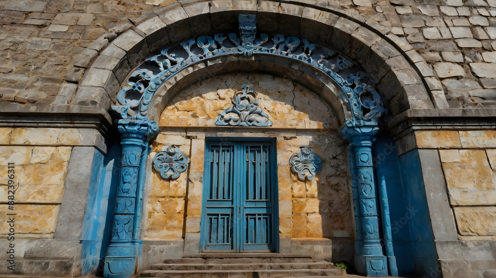 old door in church, ai generated old door in church, ai generated