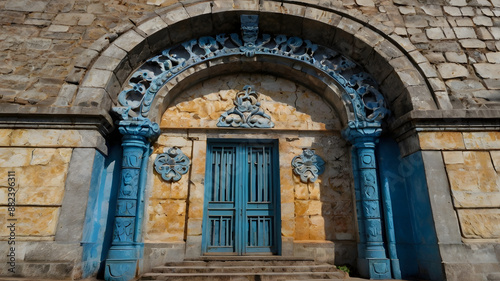 old door in church, ai generated