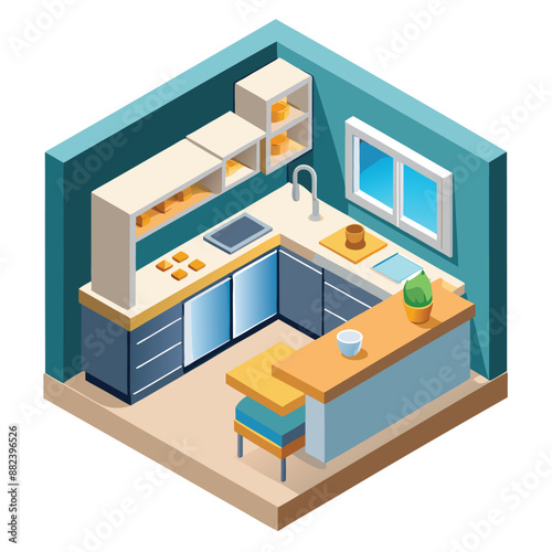 vector 3d Kitchen room