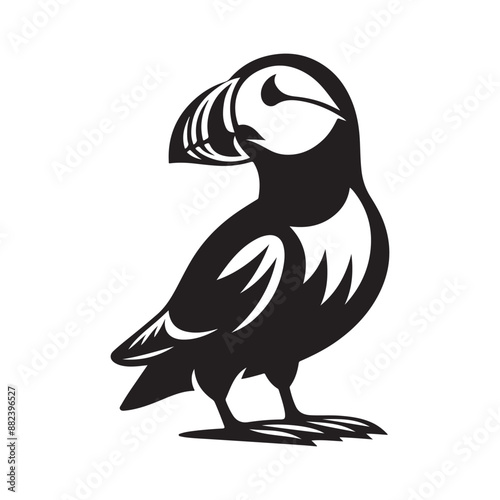 Puffin silhouette vector illustration