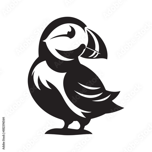 Puffin silhouette vector illustration