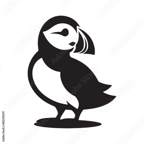 Puffin silhouette vector illustration