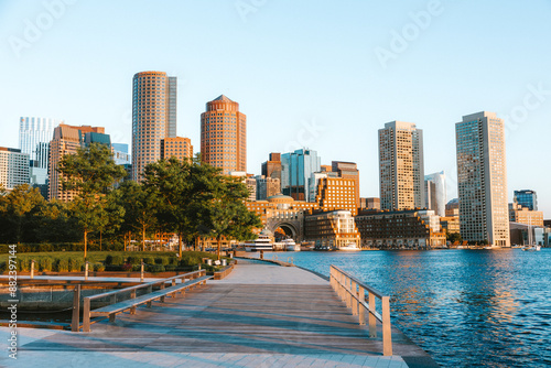 Slika na platnu Boston Sunrise from Seaport