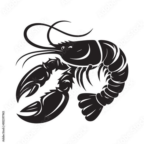 Lobster silhouette vector illustration