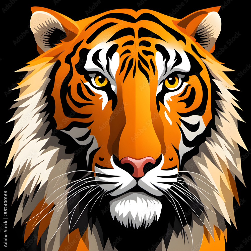 Fototapeta premium tiger head vector illustration