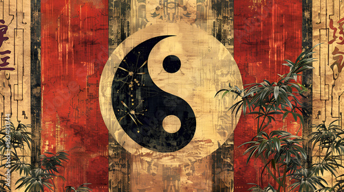 Artistic Style Yin Yang Sign Design Aspect 16:9