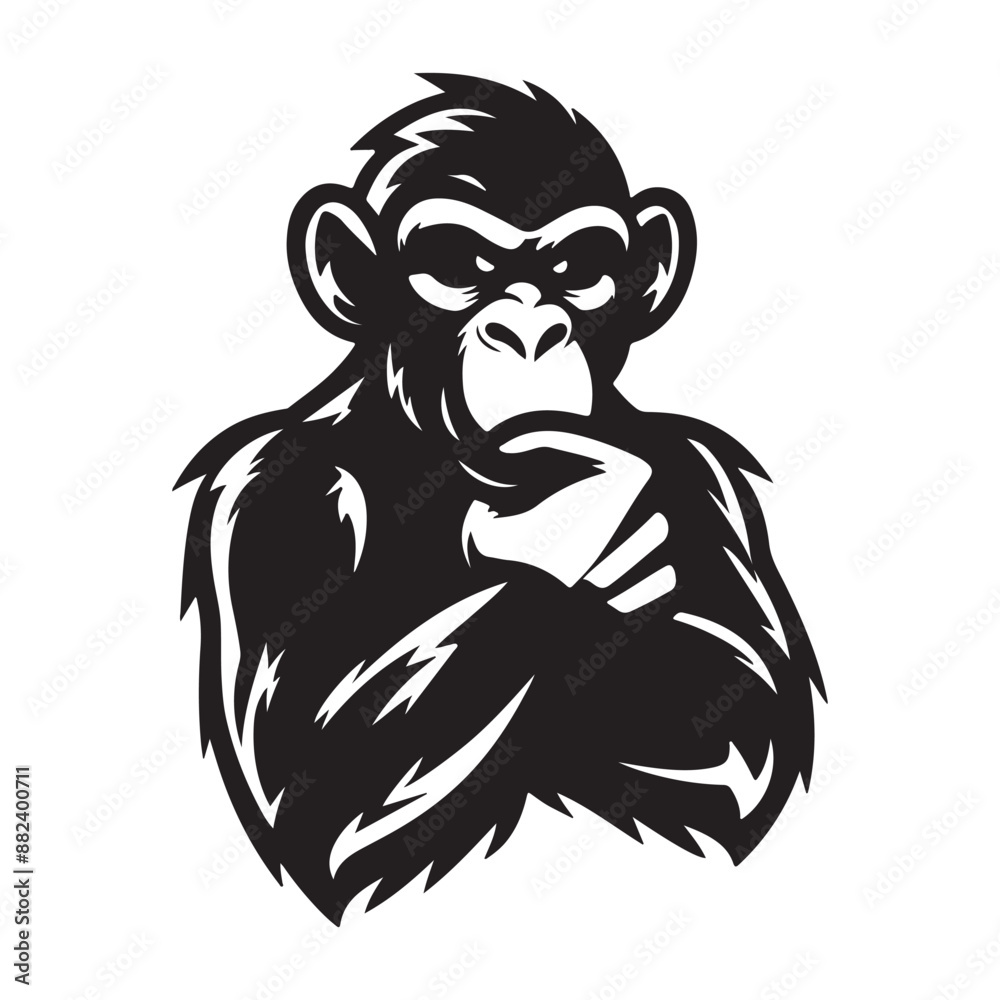 Obraz premium monkey silhouette vector