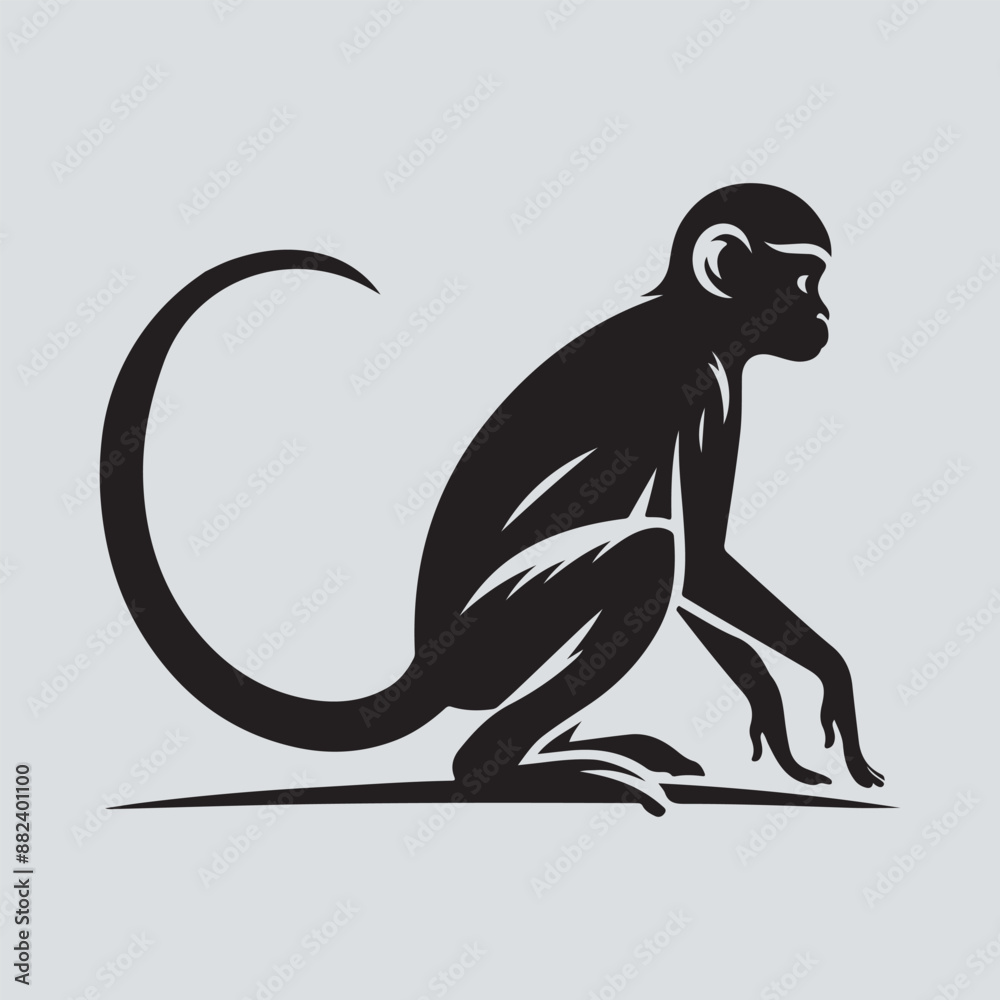 Fototapeta premium monkey silhouette vector