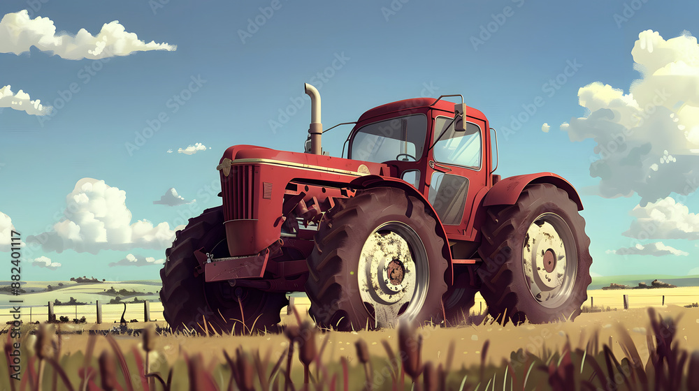 Obraz premium tractor in field