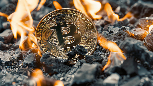 Bitcoin Kurs gebrochen. Bitcoin explosion. Zerbrochene Währung