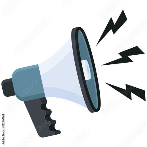 Megaphone with Sound Waves