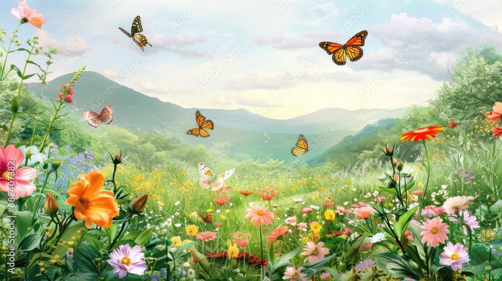 Butterflies in a Summer Meadow Butterflies in a Summer Meadow