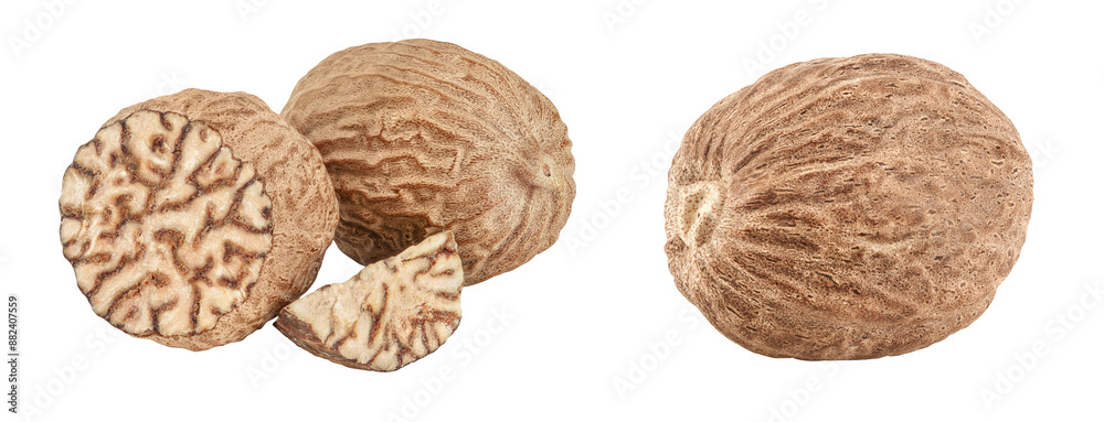 nutmeg isolated on white background with full depth of field. nutmeg isolated on white background with full depth of field.