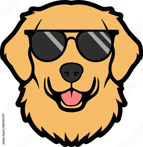 Golden Retriever with Sunglasses
