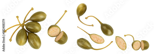 Billede på lærred Capers isolated on white background