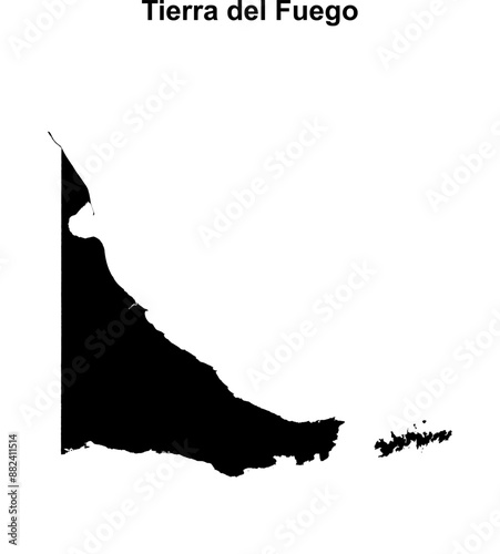 Tierra del Fuego outline map
